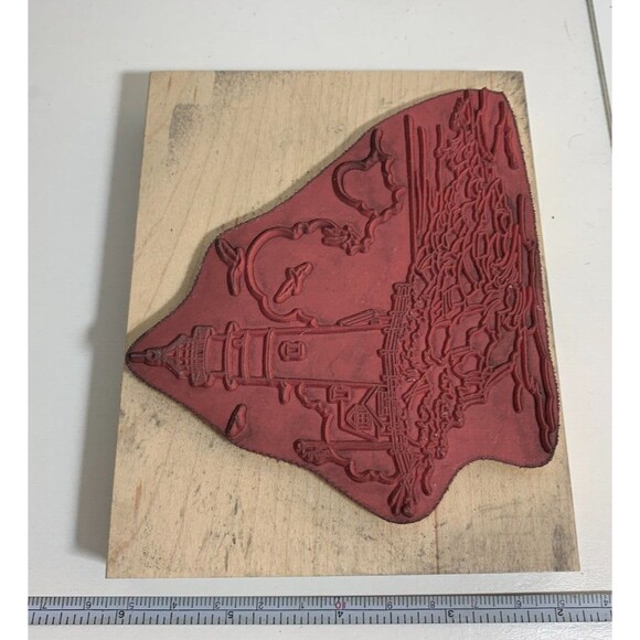 Lighthouse 80158 Ocean Seaside Seagulls D Morgan Stamps Happen Rubber Stamp - Picture 10 of 10